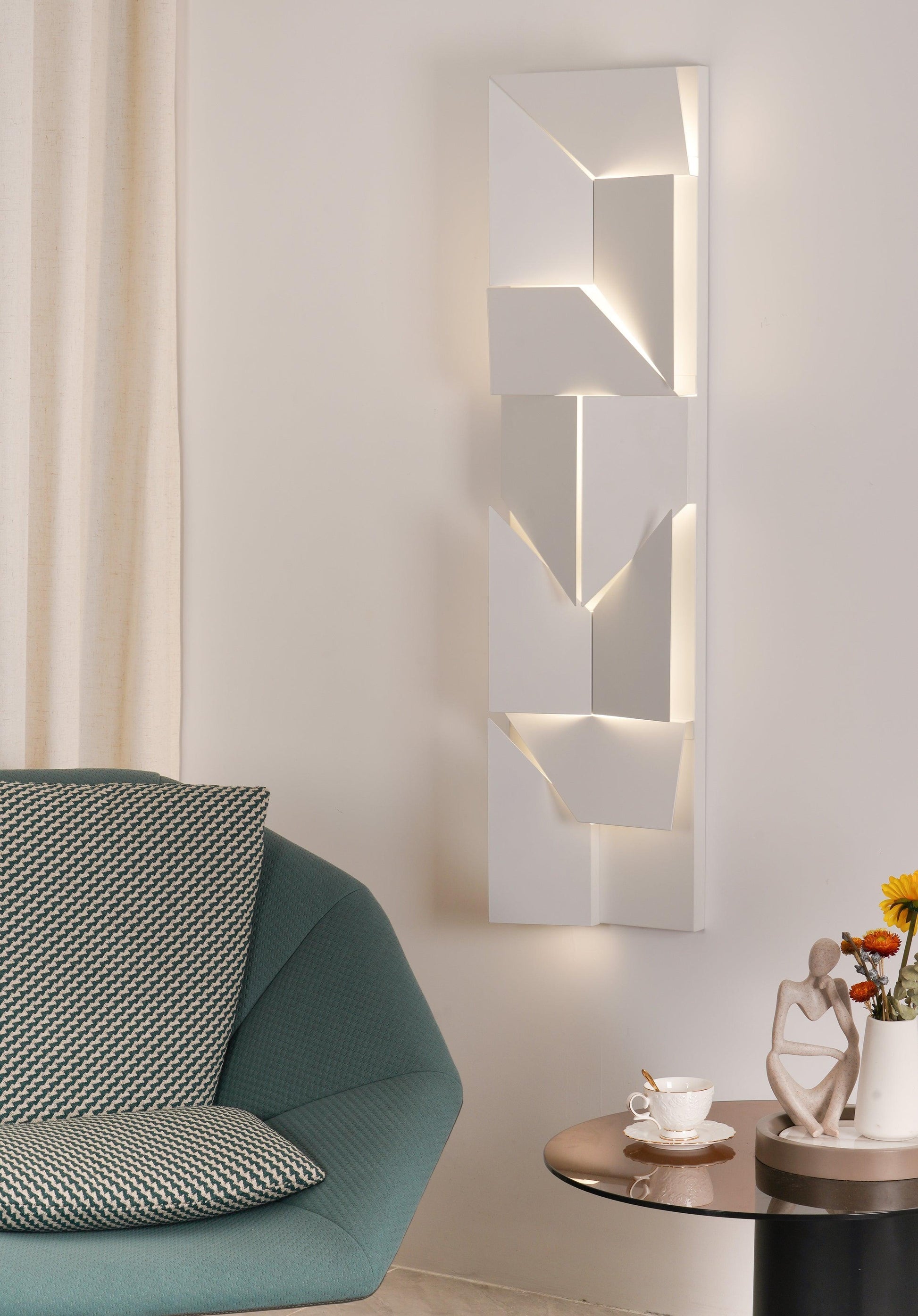 Shadows Grand Wall-mounted Light Wall Light - L 15cm x H 45cm Metal, Hardwired Wall Sconce, detail 81