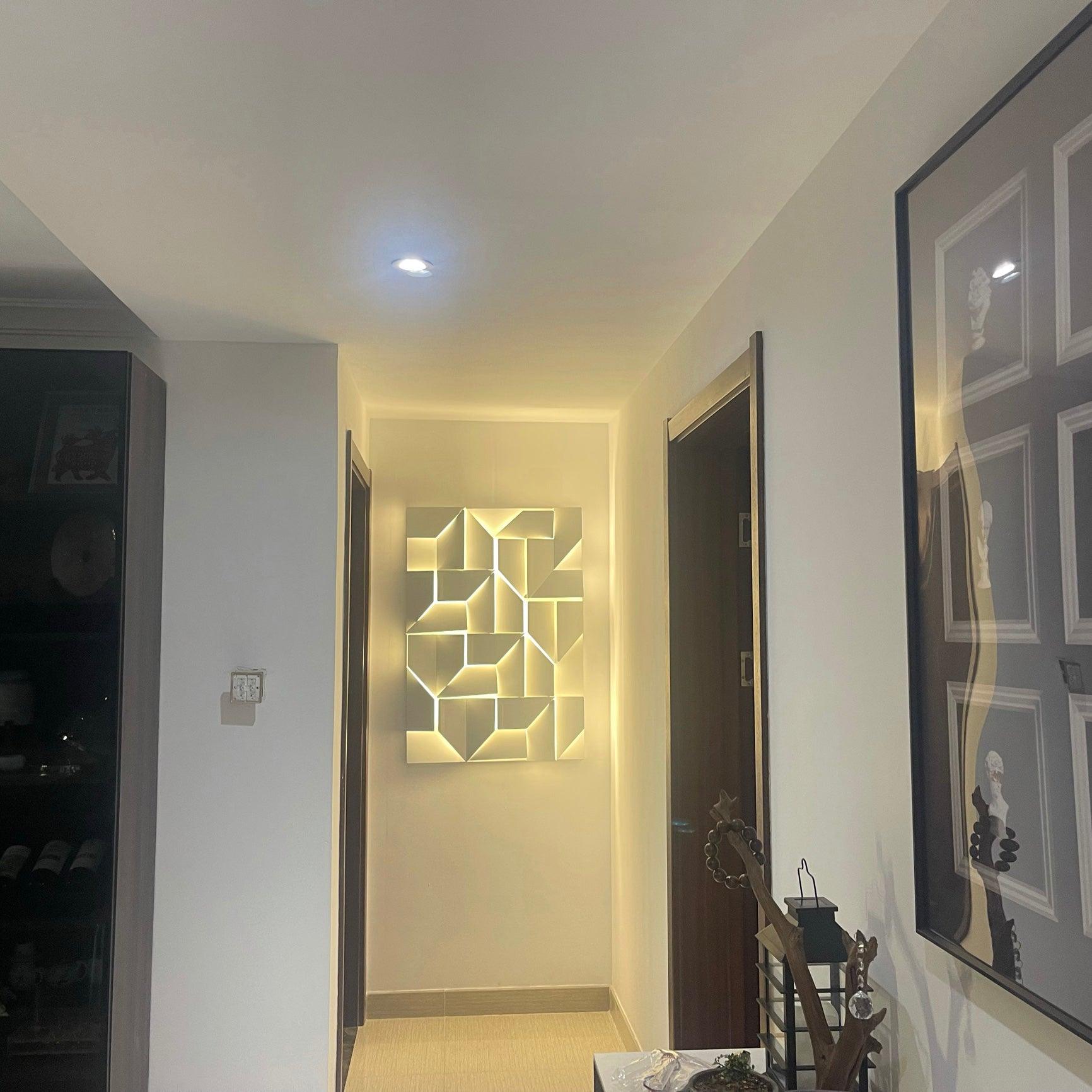 Shadows Grand Wall-mounted Light Wall Light - L 15cm x H 45cm Metal, Hardwired Wall Sconce, detail 50