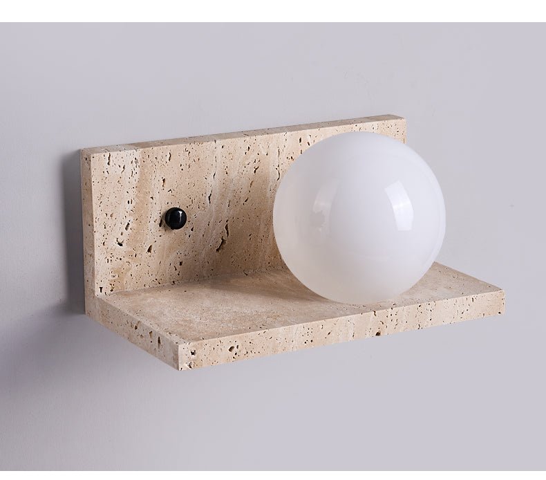 Shelf Travertine Wall Light, Hardwired Wall Sconce, detail 20