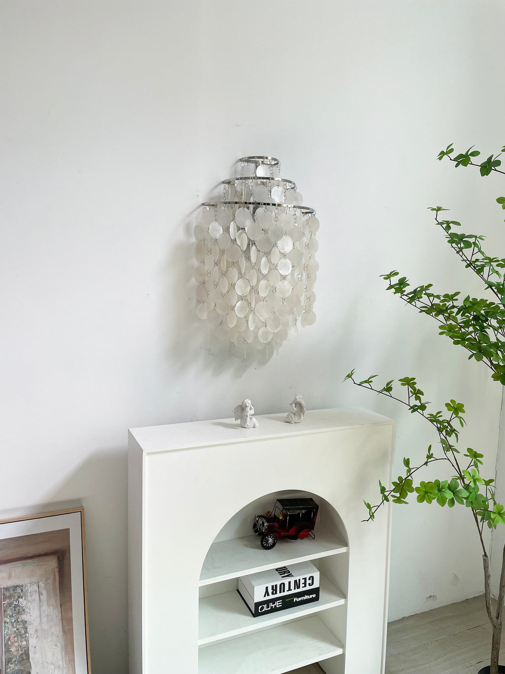 Shell Cascading Wall Light, Hardwired Wall Sconce, detail 29