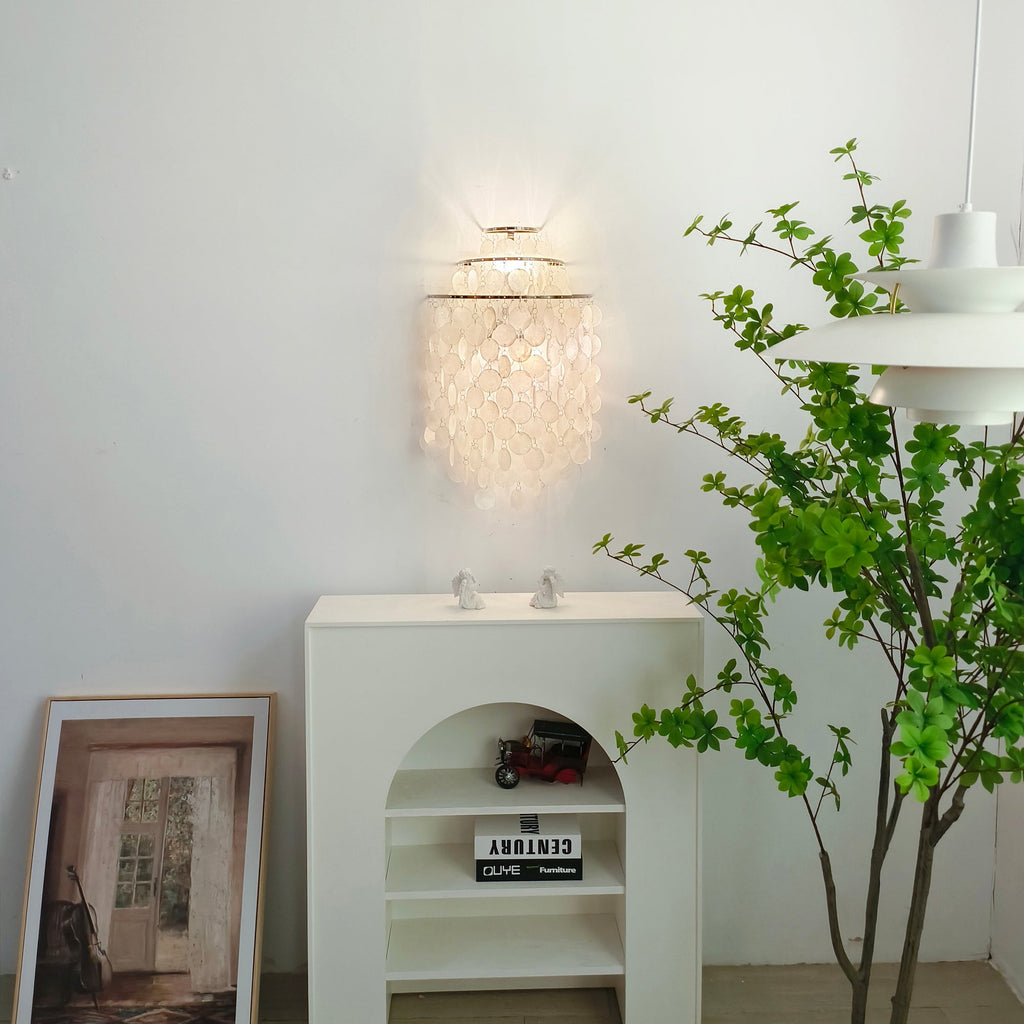 Shell Cascading Wall Light, Hardwired Wall Sconce, detail 3