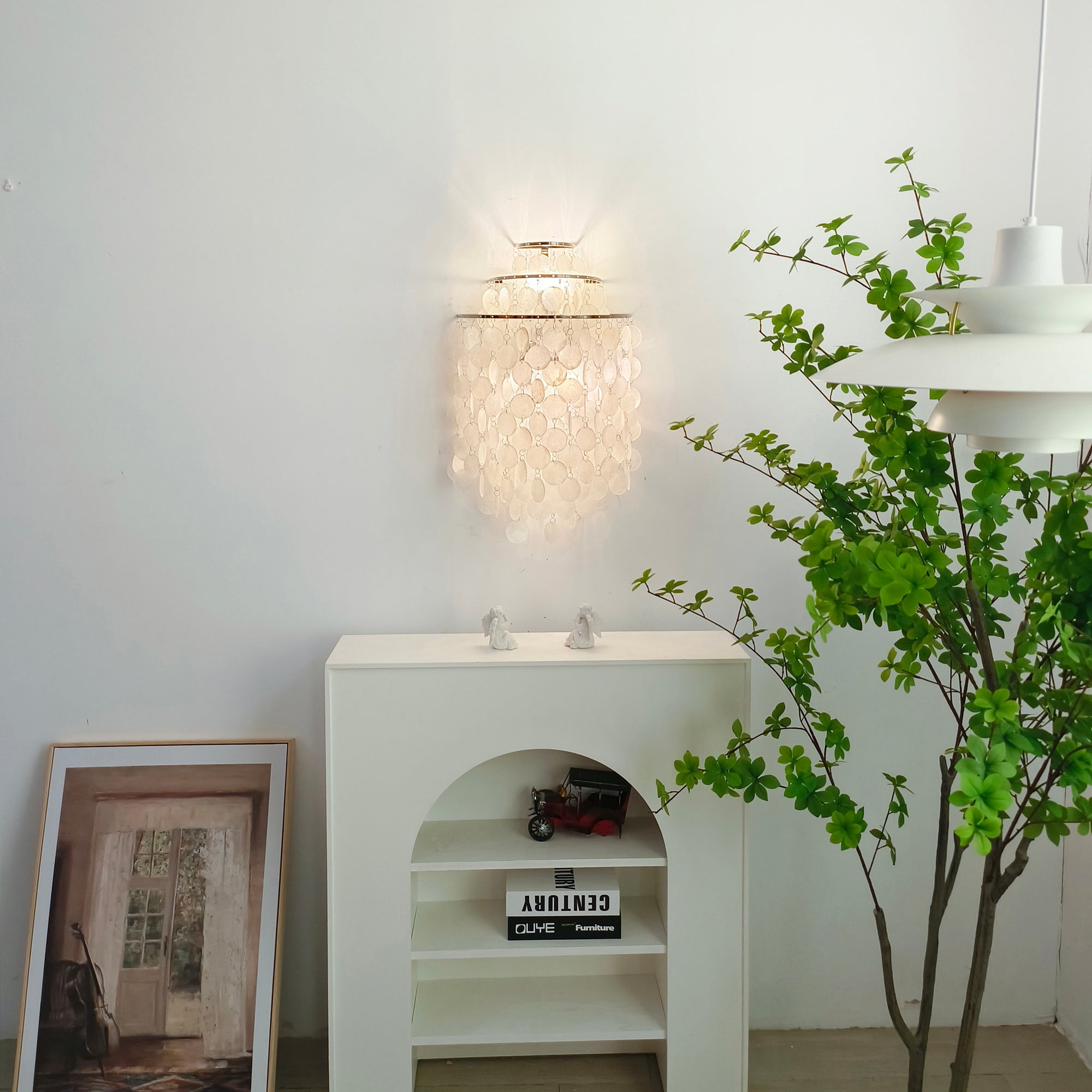 Shell Cascading Wall Light, Hardwired Wall Sconce, detail 3