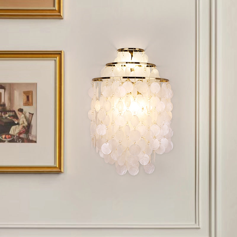 Shell Cascading Wall Light, Hardwired Wall Sconce, detail 2