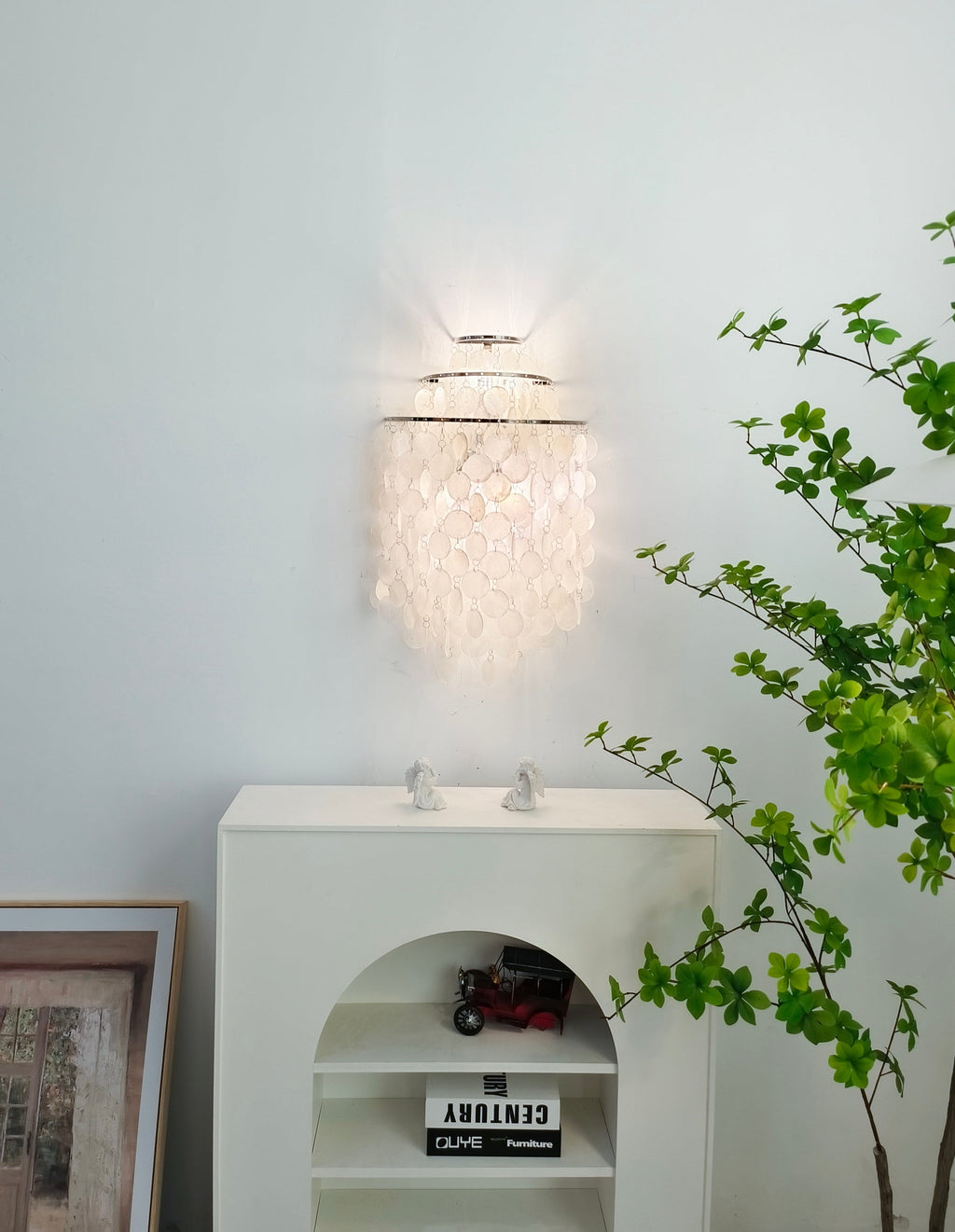 Shell Cascading Wall Light, Hardwired Wall Sconce, detail 6