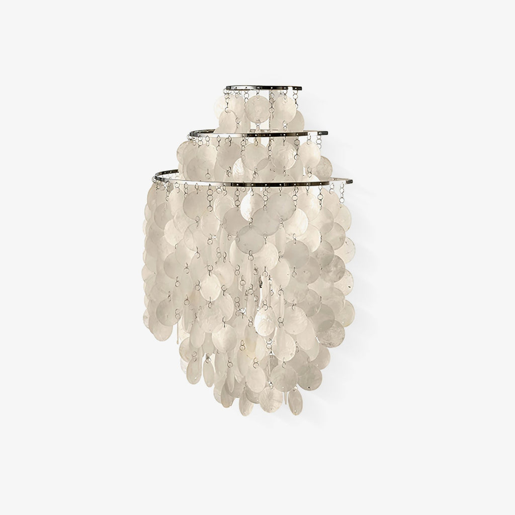 Shell Cascading Wall Light, Hardwired Wall Sconce, Metal, Dia 40cm x H 59cm