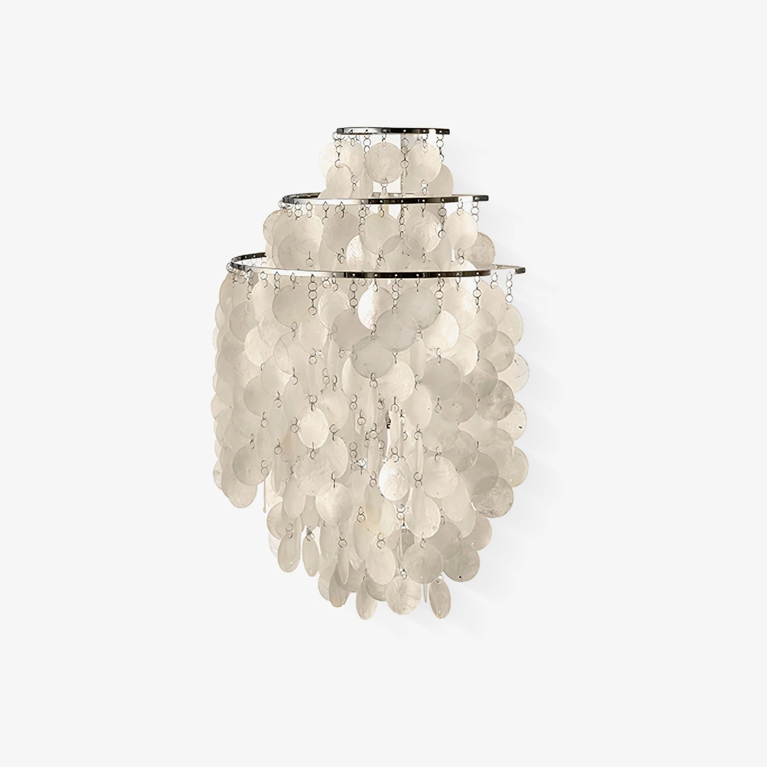 Shell Cascading Wall Light, Hardwired Wall Sconce, Metal, Dia 40cm x H 59cm