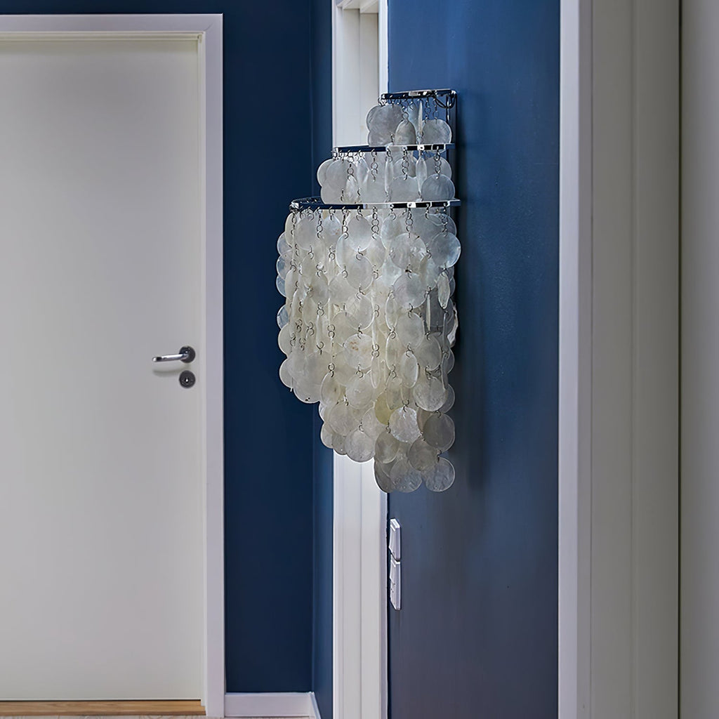 Shell Cascading Wall Light, Hardwired Wall Sconce, detail 12