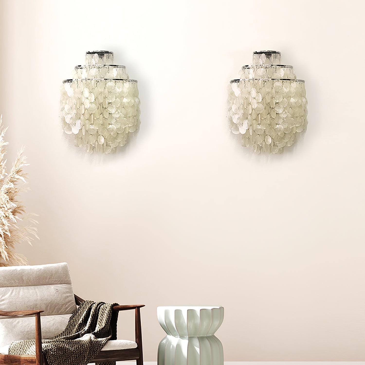 Shell Cascading Wall Light, Hardwired Wall Sconce, detail 14