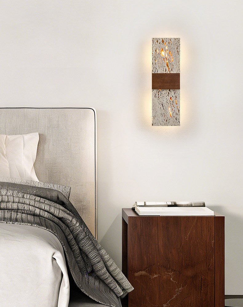Siena Travertine Wall Light, Hardwired Wall Sconce, detail 10