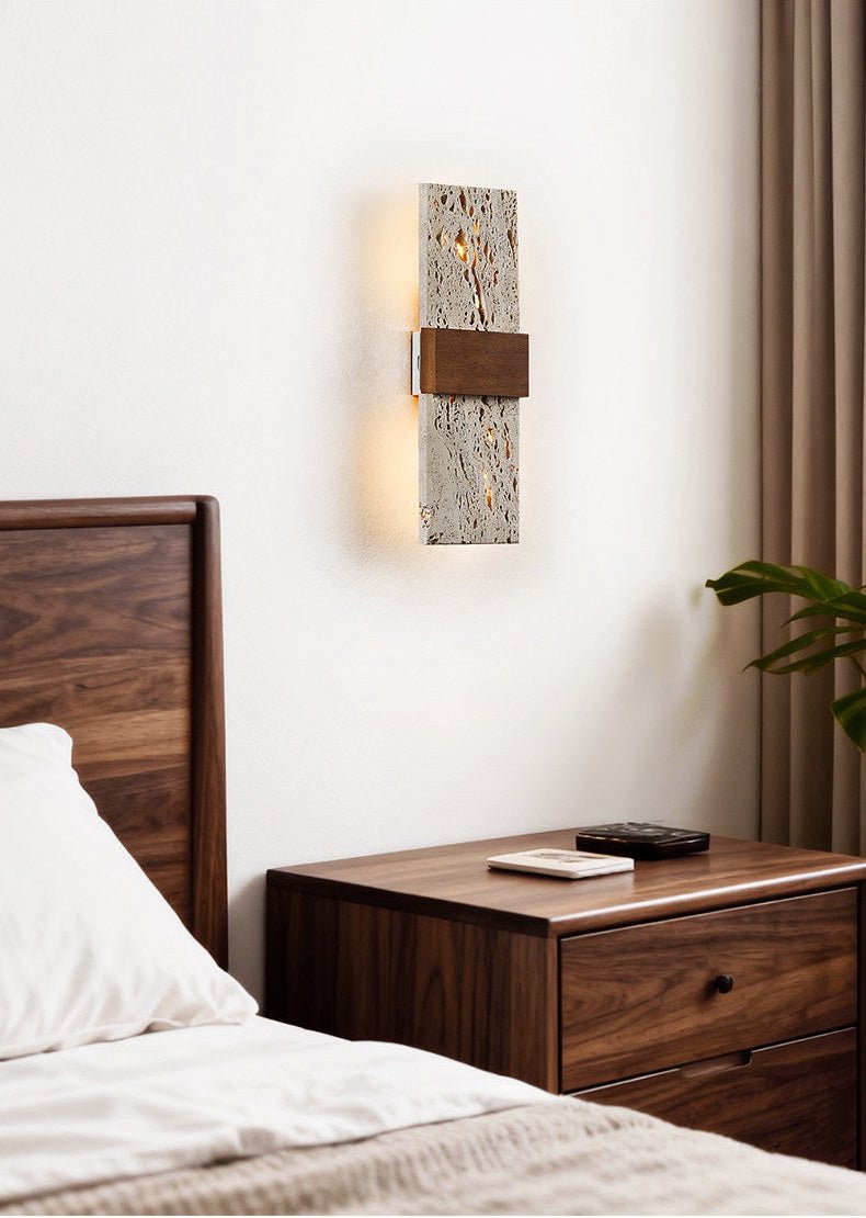 Siena Travertine Wall Light, Hardwired Wall Sconce, detail 11