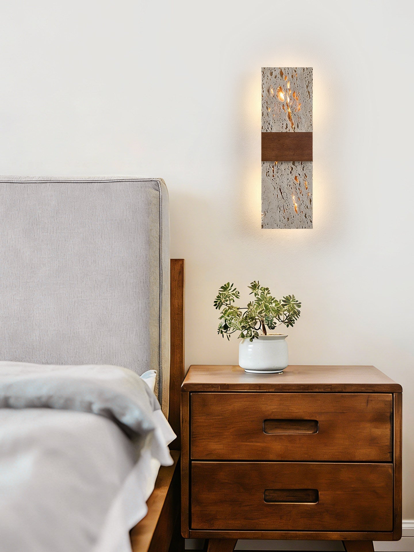 Siena Travertine Wall Light, Hardwired Wall Sconce, detail 12