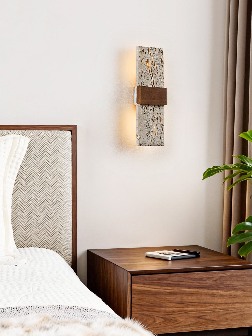 Siena Travertine Wall Light, Hardwired Wall Sconce, detail 13