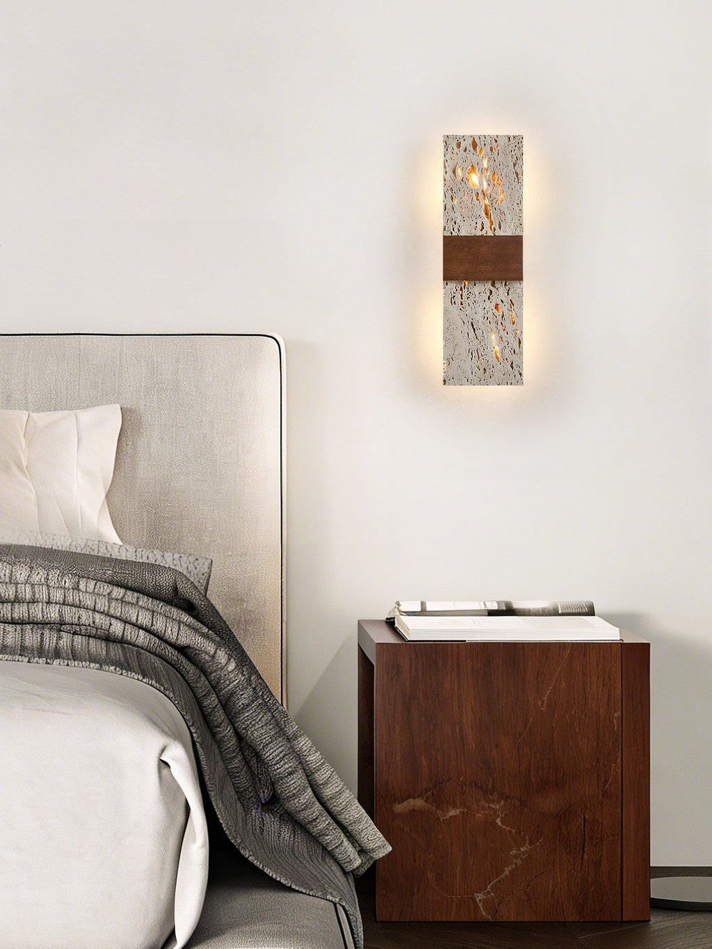 Siena Travertine Wall Light, Hardwired Wall Sconce, detail 14