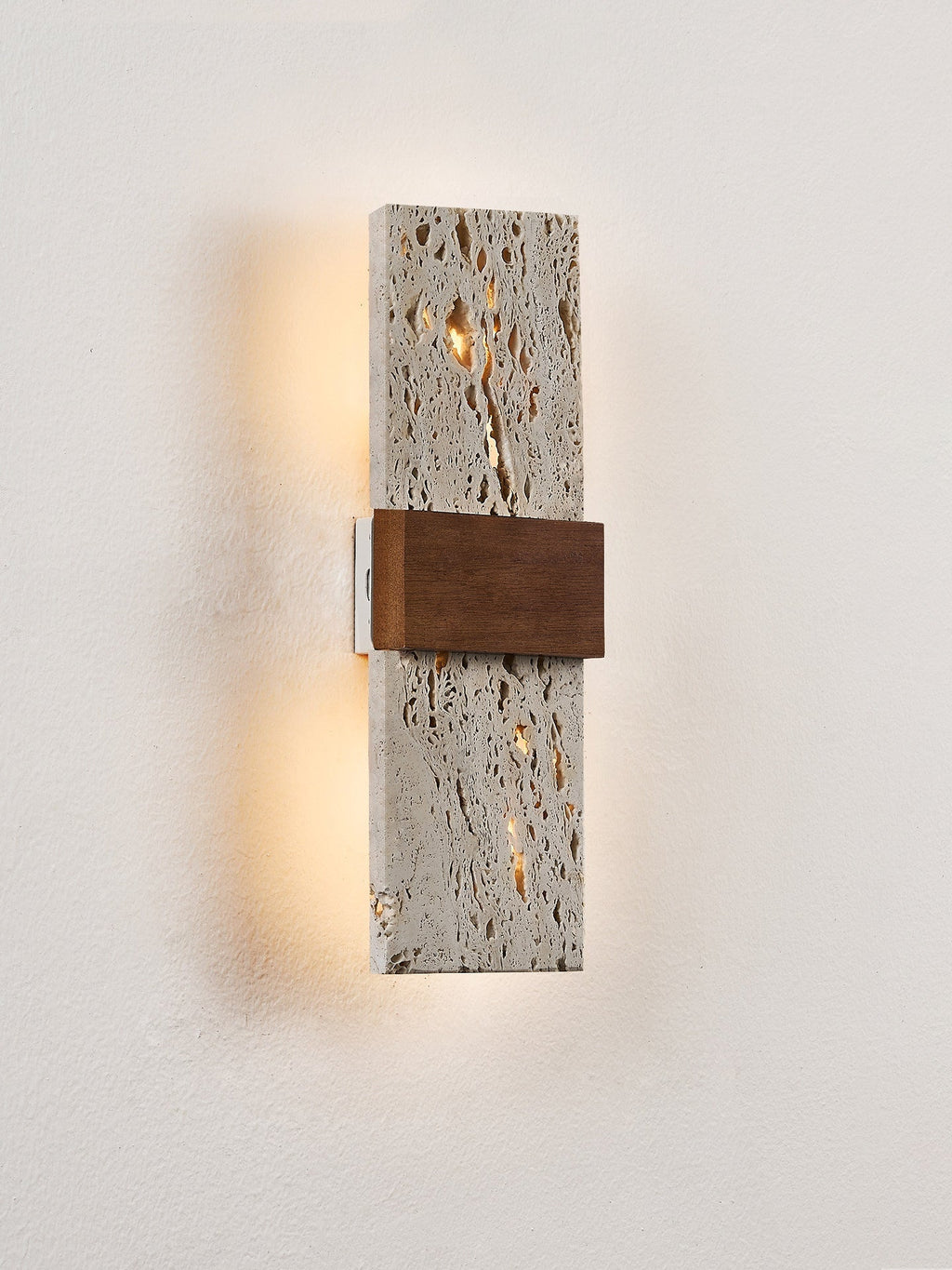 Siena Travertine Wall Light, Hardwired Wall Sconce, detail 15