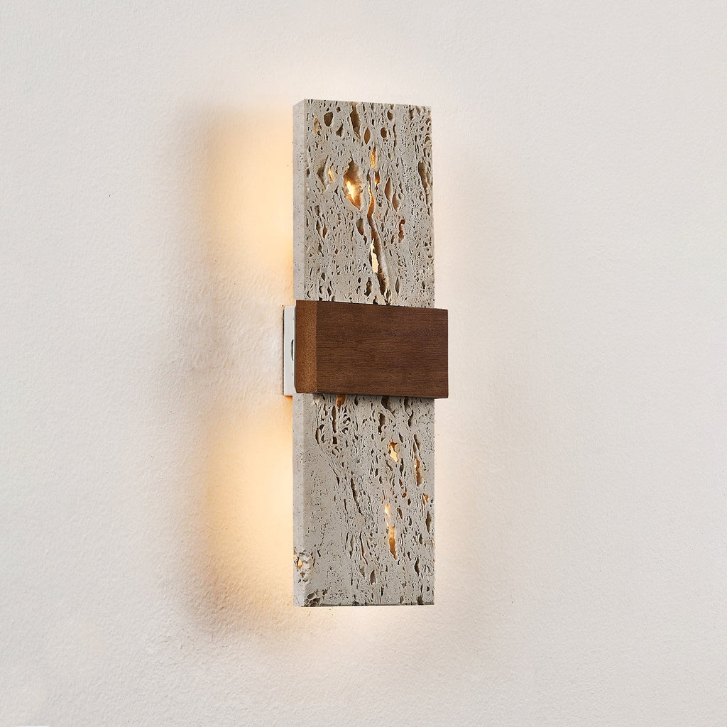 Siena Travertine Wall Light, Hardwired Wall Sconce, detail 17