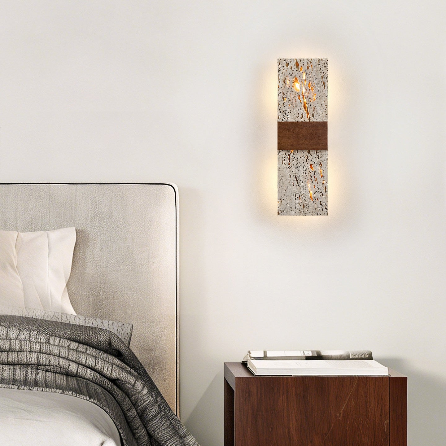 Siena Travertine Wall Light, Hardwired Wall Sconce, detail 3