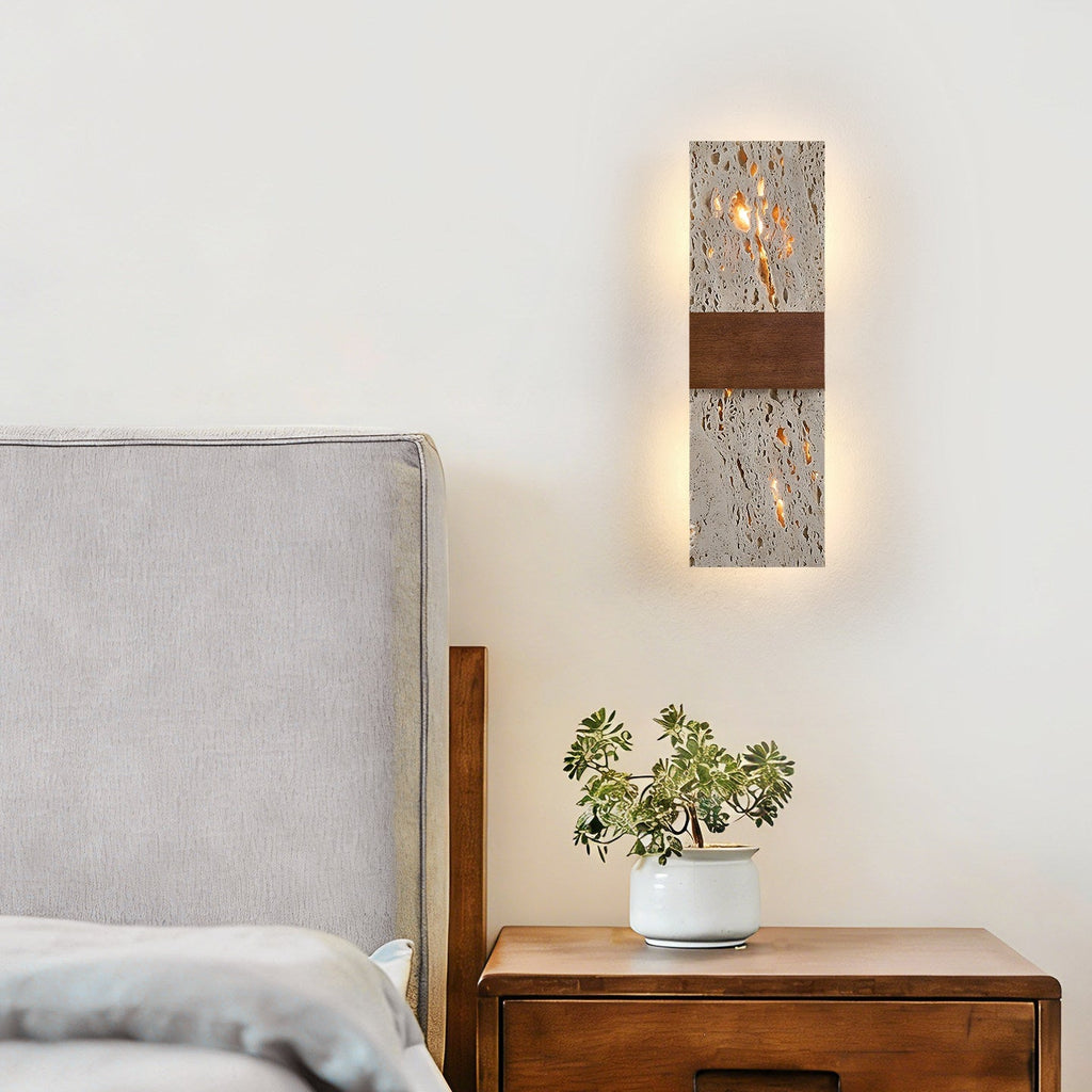 Siena Travertine Wall Light, Hardwired Wall Sconce, detail 2