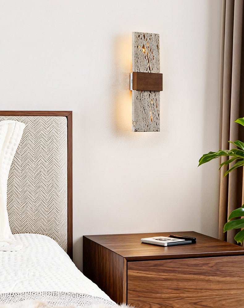 Siena Travertine Wall Light, Hardwired Wall Sconce, detail 7