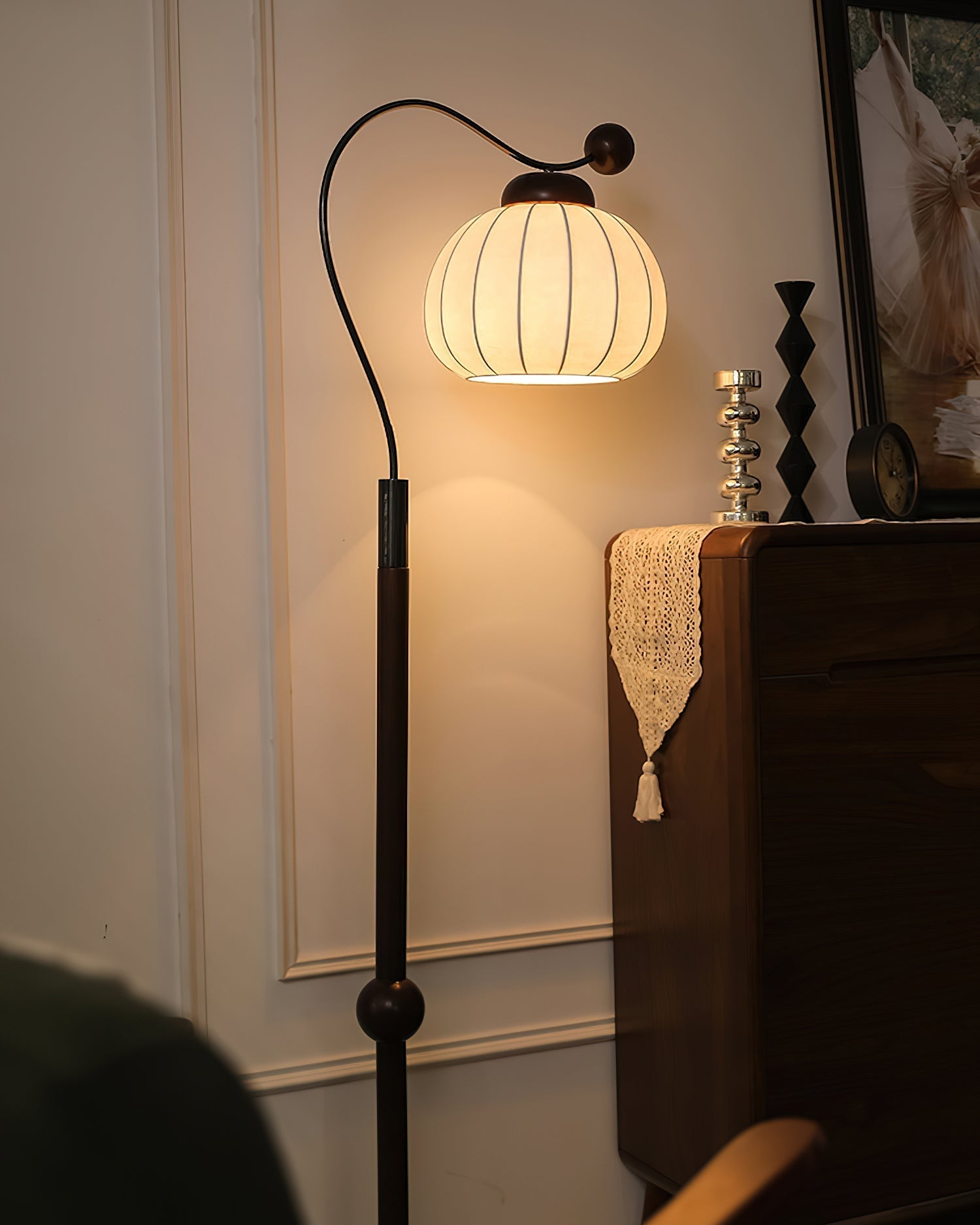 Silk Globe Floor Light, Floor Lamp, detail 7