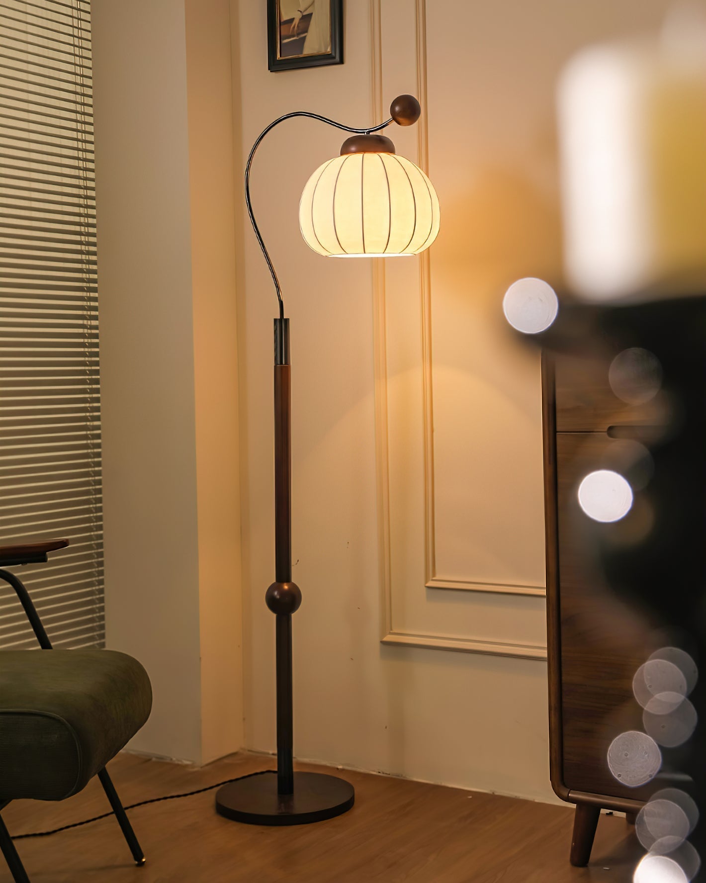Silk Globe Floor Light, Floor Lamp, detail 12