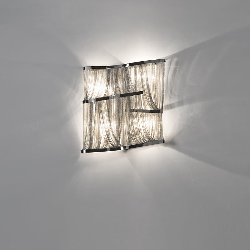 Premium Silver Chain Wall Light, Bedroom Wall Sconce, detail 3
