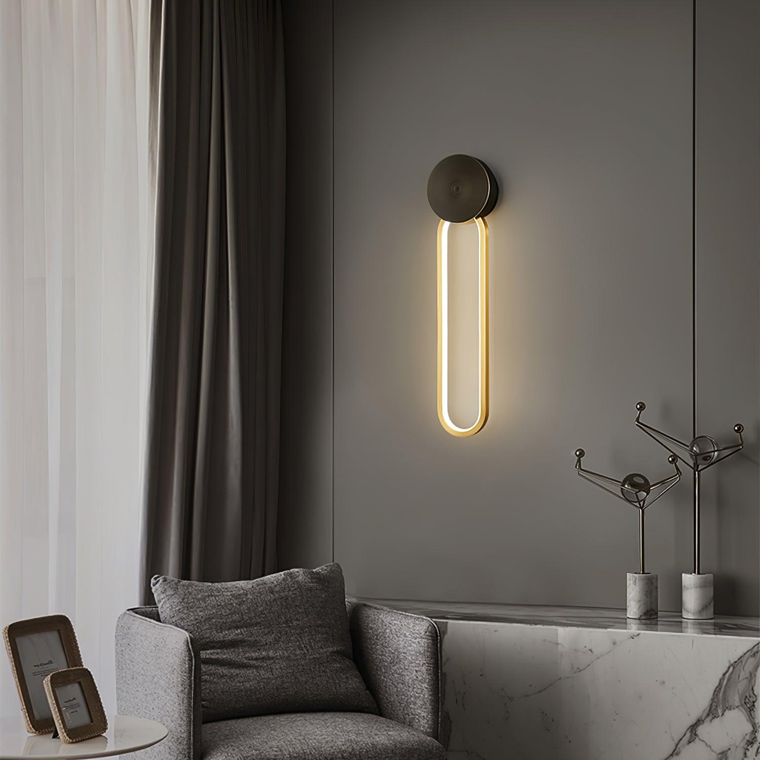 Clean Elliptical Wall Light, Hardwired Wall Sconce, detail 7