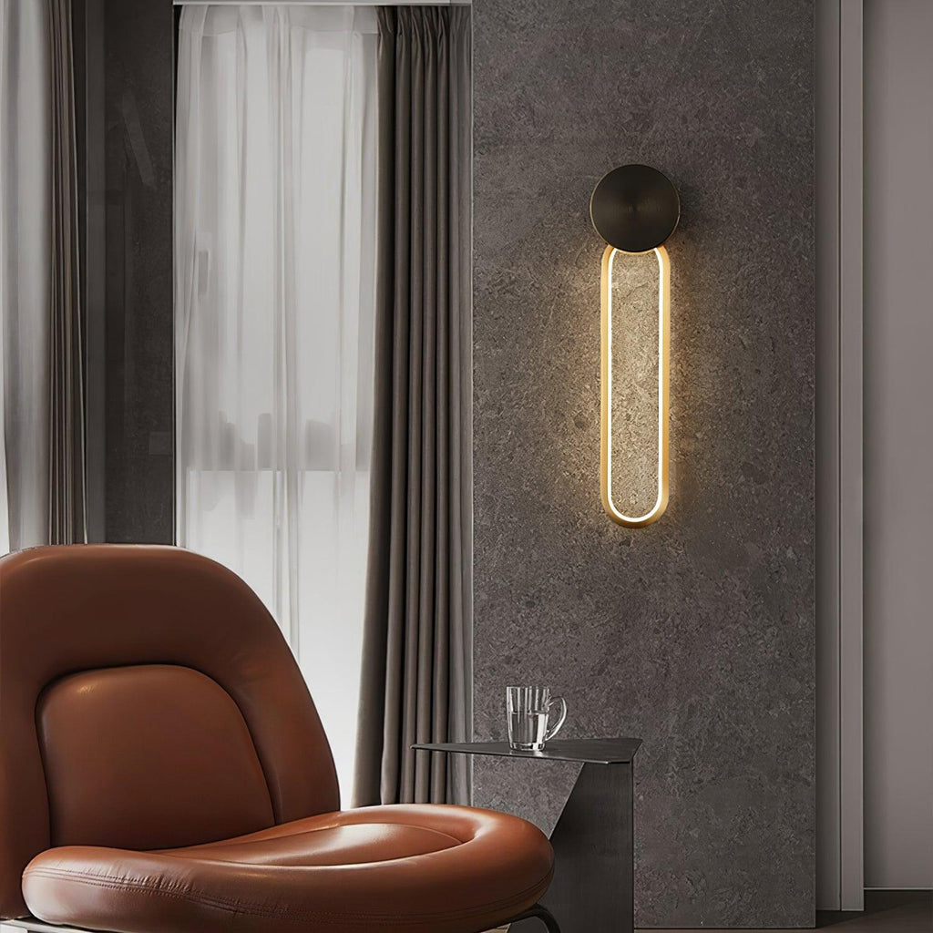 Clean Elliptical Wall Light, Hardwired Wall Sconce, detail 8