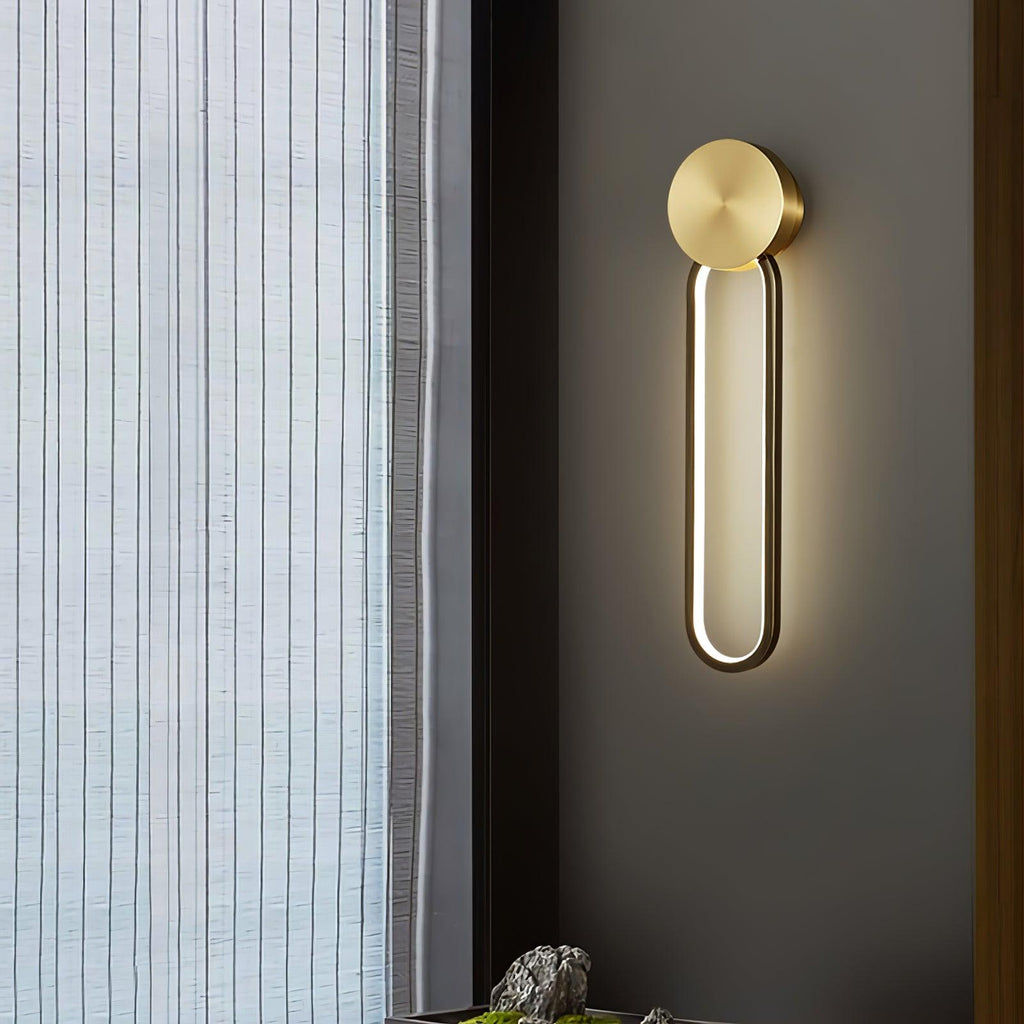 Clean Elliptical Wall Light, Hardwired Wall Sconce, detail 5