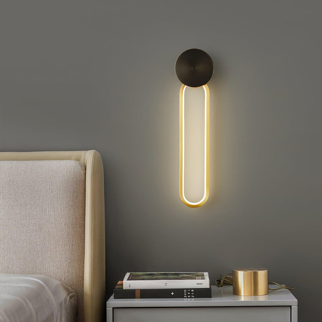 Clean Elliptical Wall Light, Hardwired Wall Sconce, detail 3