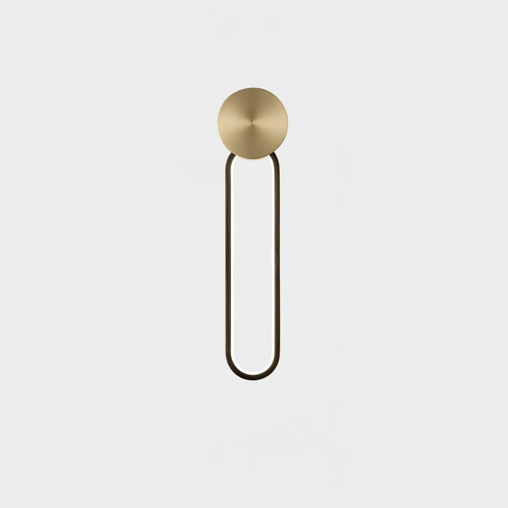 Clean Elliptical Wall Light, Hardwired Wall Sconce, Brass, Dia 12cm x H 48cm