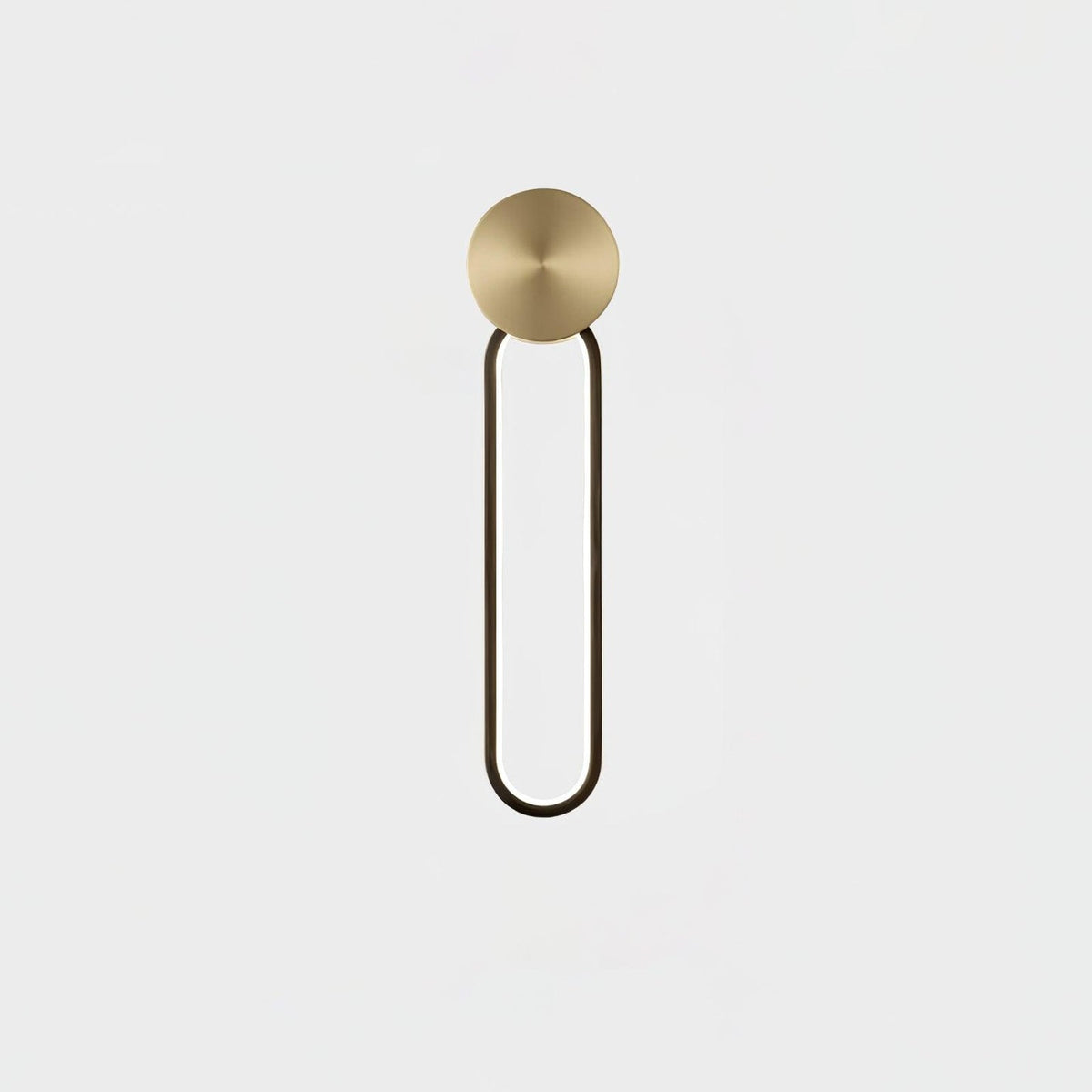 Clean Elliptical Wall Light, Hardwired Wall Sconce, Brass, Dia 12cm x H 48cm