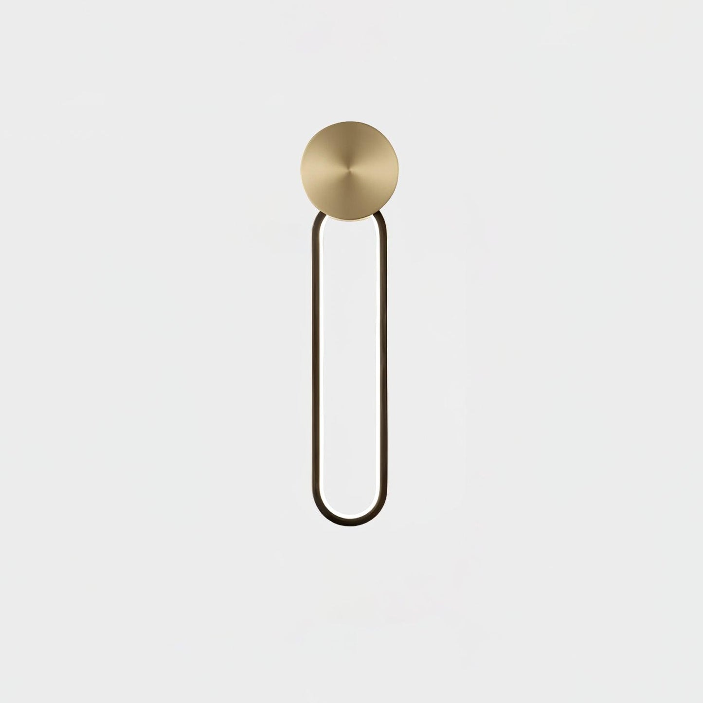 Clean Elliptical Wall Light, Hardwired Wall Sconce, Brass, Dia 12cm x H 48cm