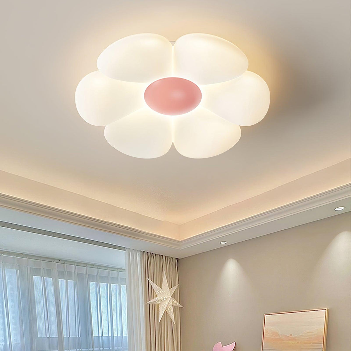 Six-leaf Flower Kids Room Overhead light Ceiling Lamp detail view 2