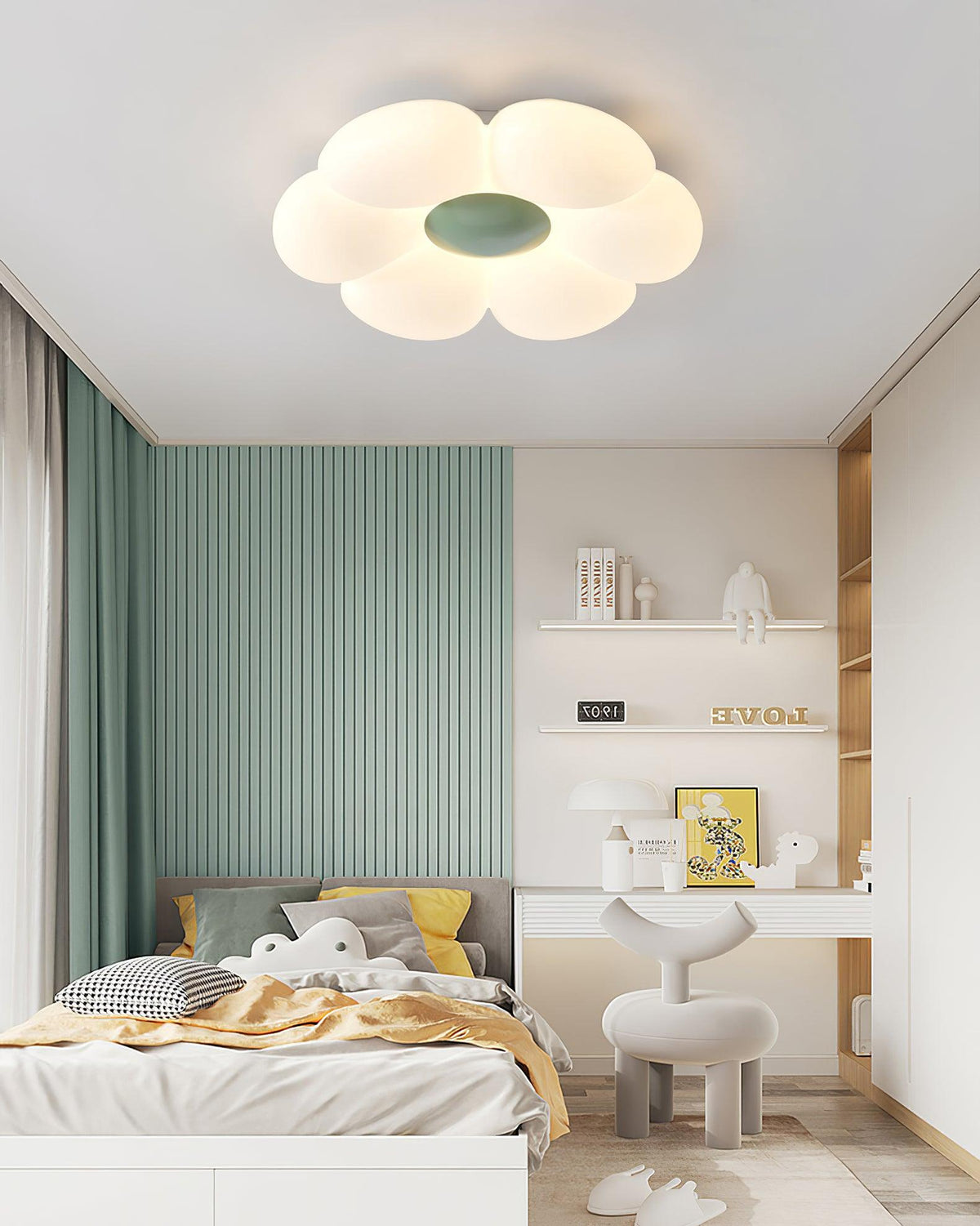 Six-leaf Flower Kids Room Overhead light Ceiling Lamp detail view 9