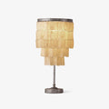 Skye Tiered Bedside Lamp Table Lamp, Bedside Table Lamp, Natural shell, Φ 9.8″ x H 20.9″