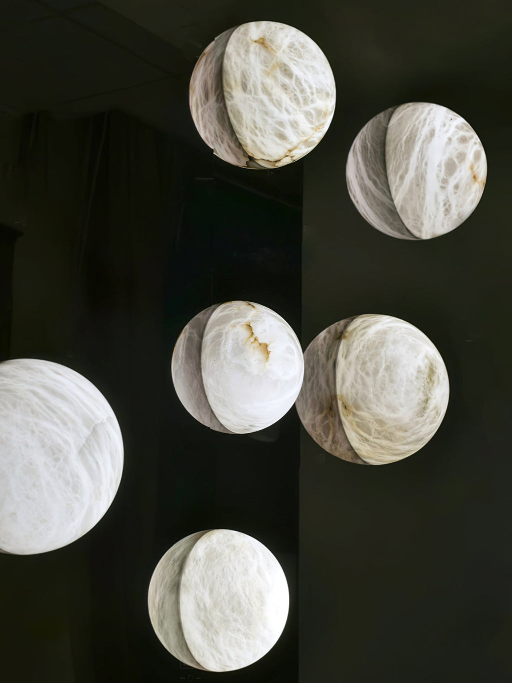 Snowflake Alabaster Wall Light Wall Light, Hardwired Wall Sconce, detail 13