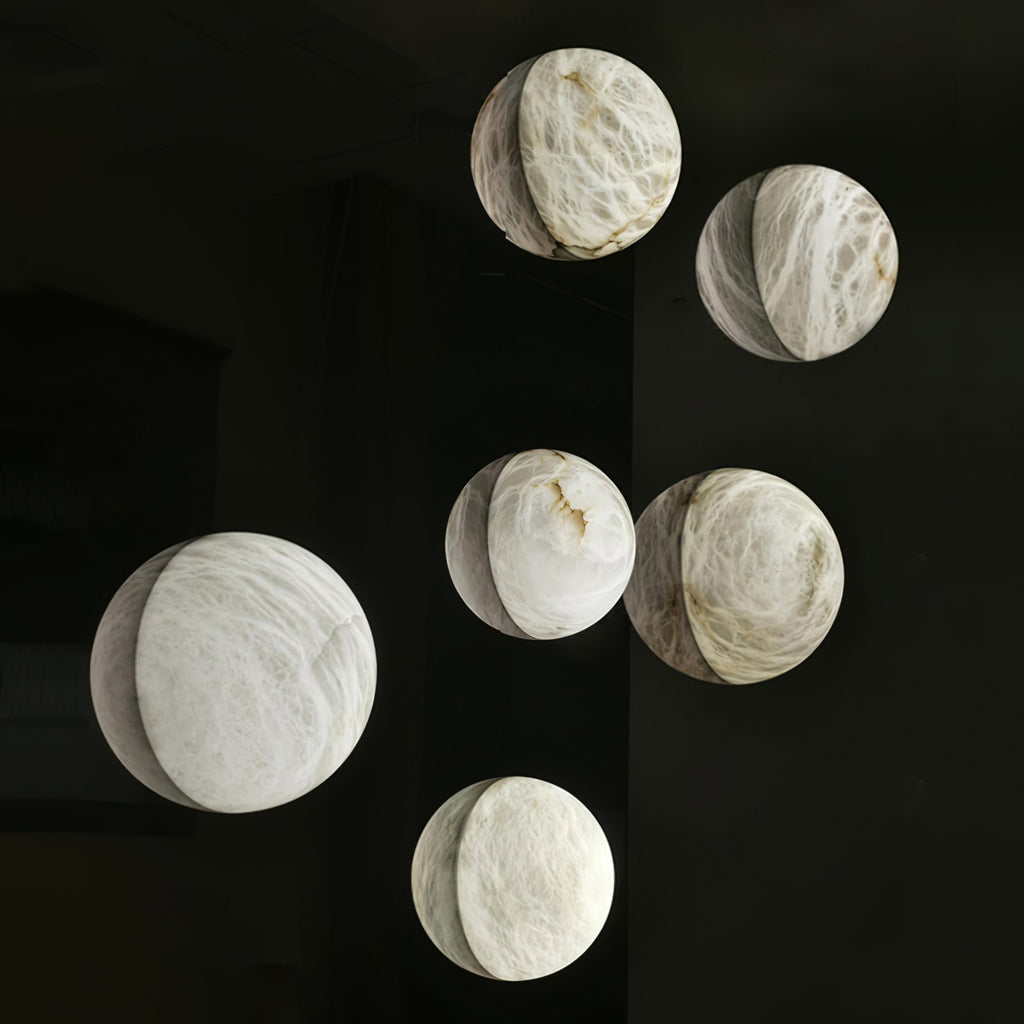 Snowflake Alabaster Wall Light Wall Light, Hardwired Wall Sconce, detail 17
