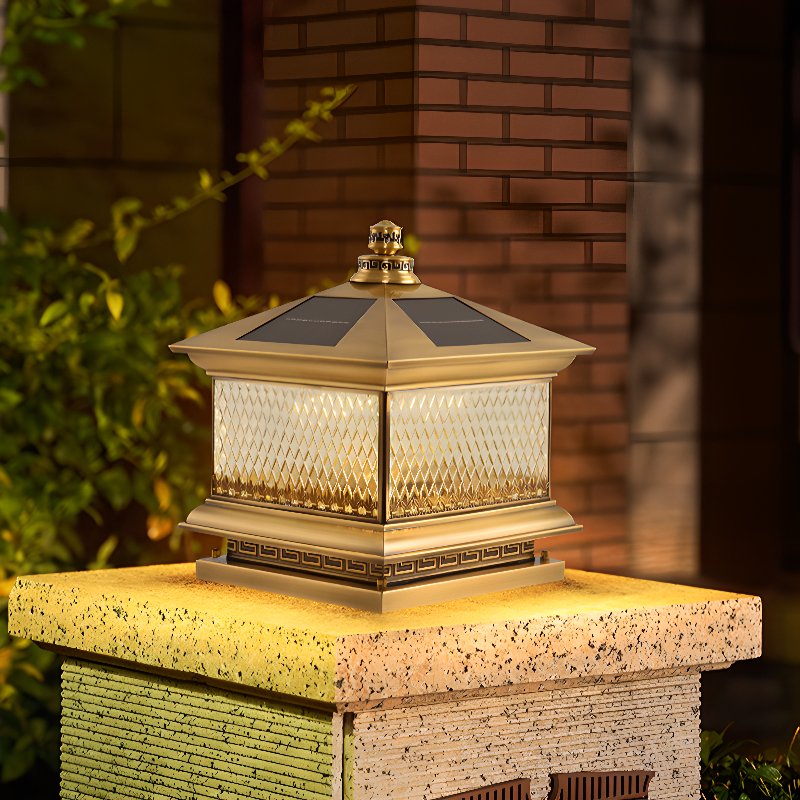 Diamond Solar Post Exterior Light, Outdoor Wall Light, detail 4
