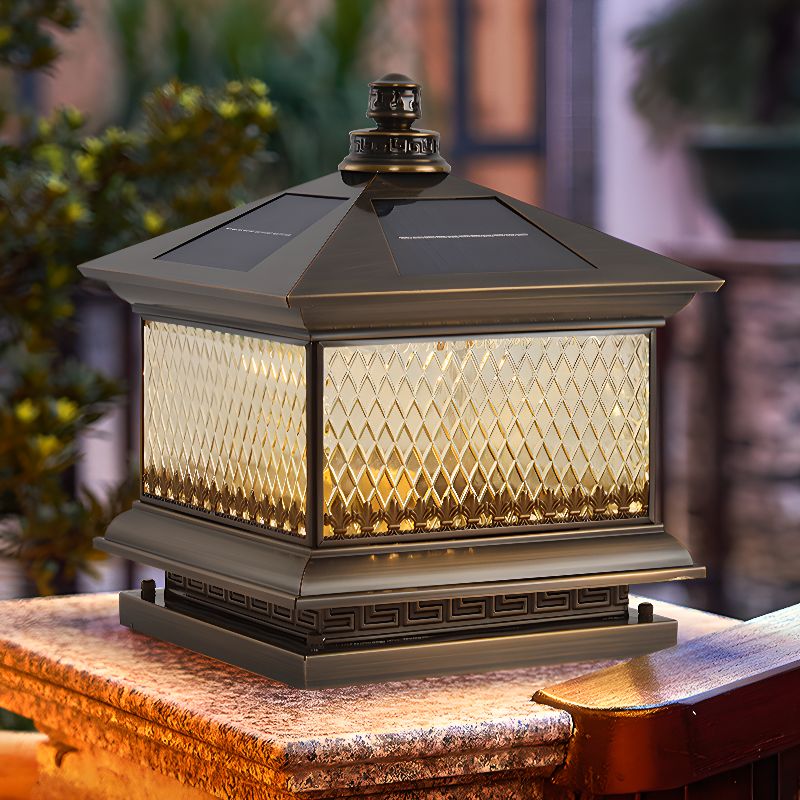 Diamond Solar Post Exterior Light, Outdoor Wall Light, detail 3