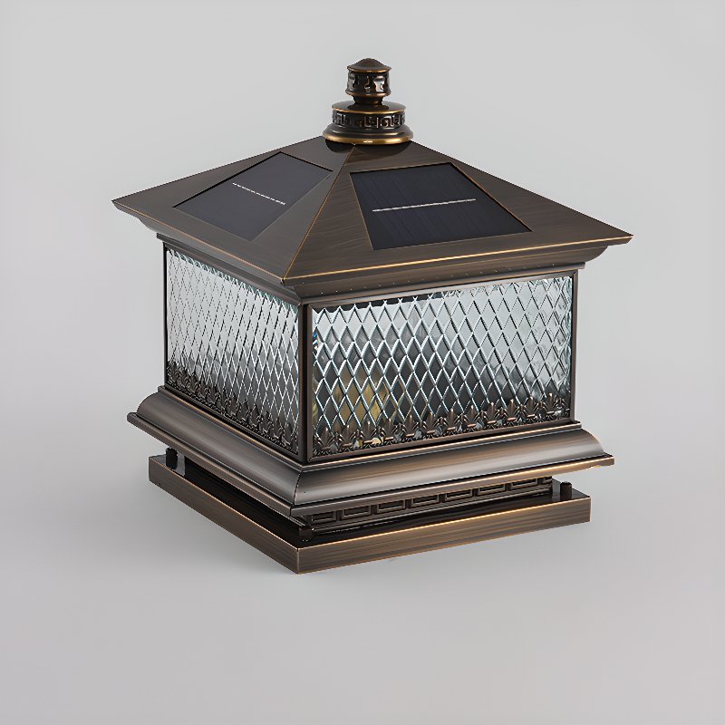 Diamond Solar Post Exterior Light, Outdoor Wall Light, detail 5