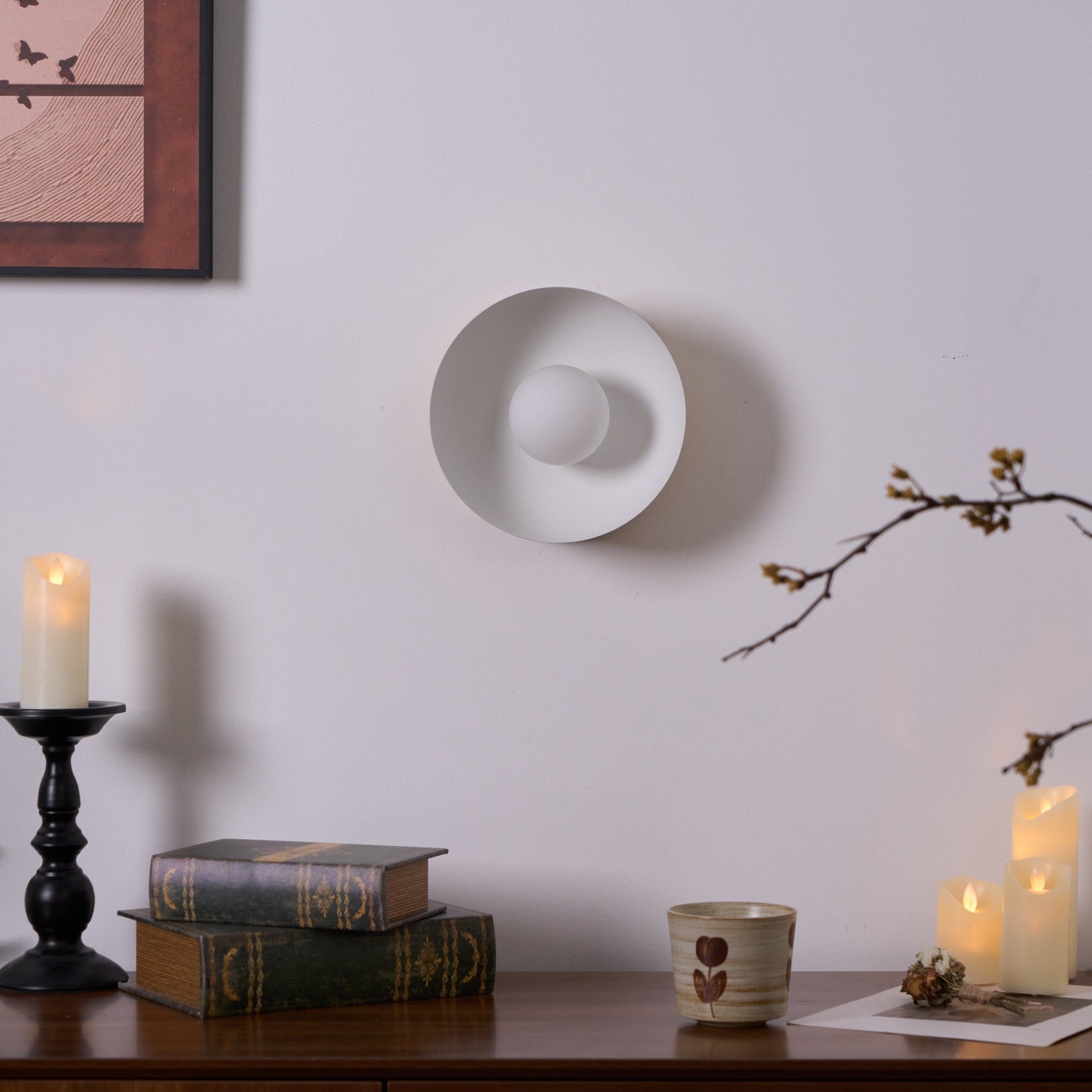 Solar Eclipse Wall Light, Hardwired Wall Sconce, detail 2