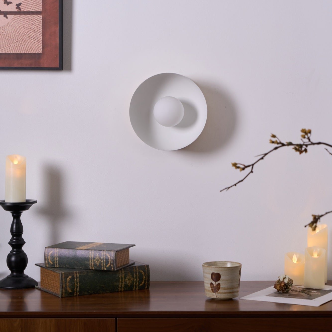 Solar Eclipse Wall Light, Hardwired Wall Sconce, detail 3