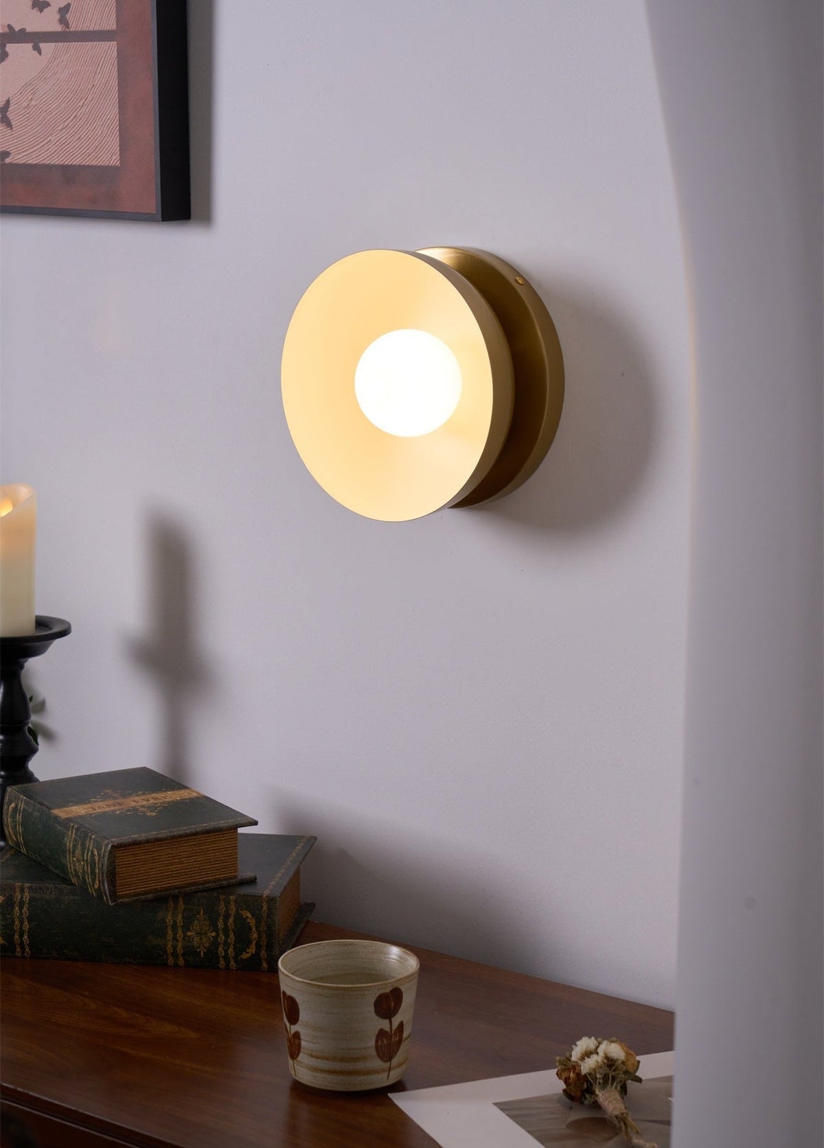 Solar Eclipse Wall Light, Hardwired Wall Sconce, detail 7