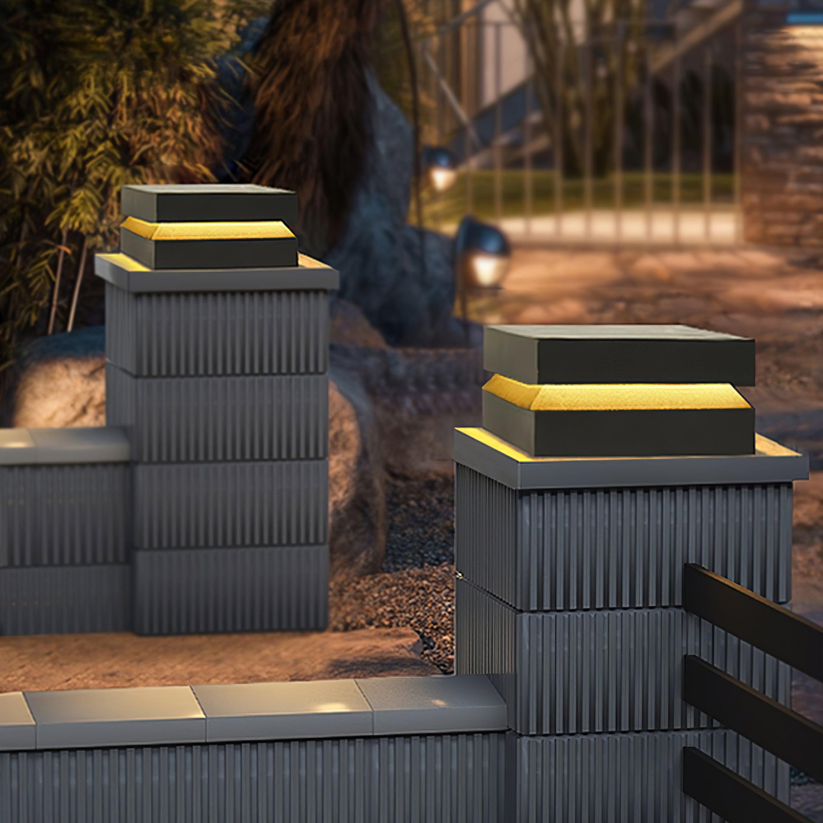 Metal Solaris Square Post Light, Outdoor Wall Light, detail 2