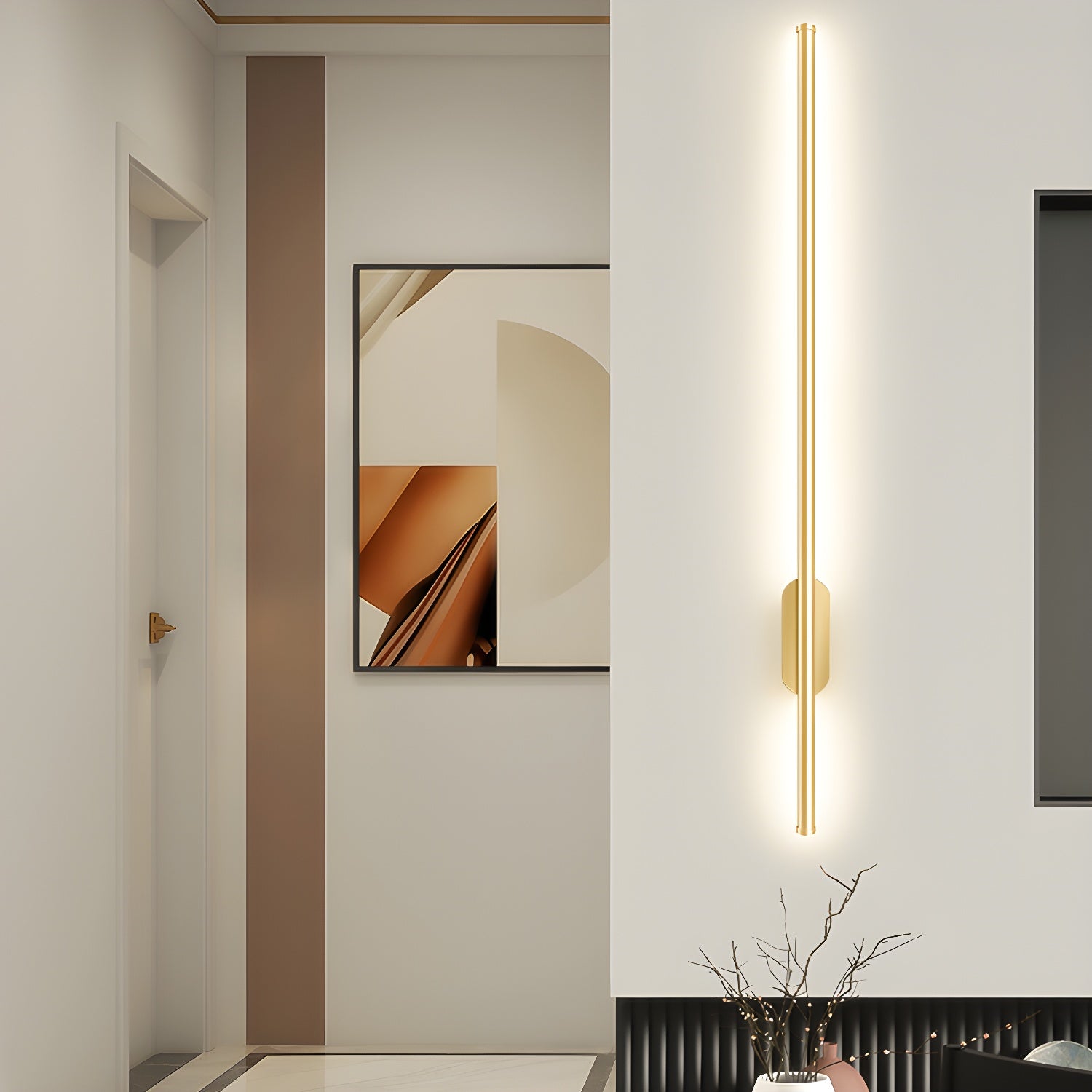 Seraphina Linear Lamp bracket Wall Light, Hardwired Wall Sconce, detail 6