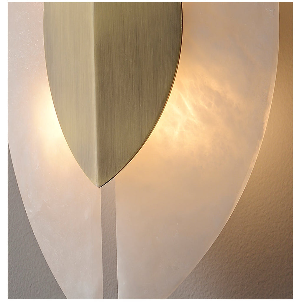 Solari Alabaster Leaf Wall Light, Hardwired Wall Sconce, detail 12