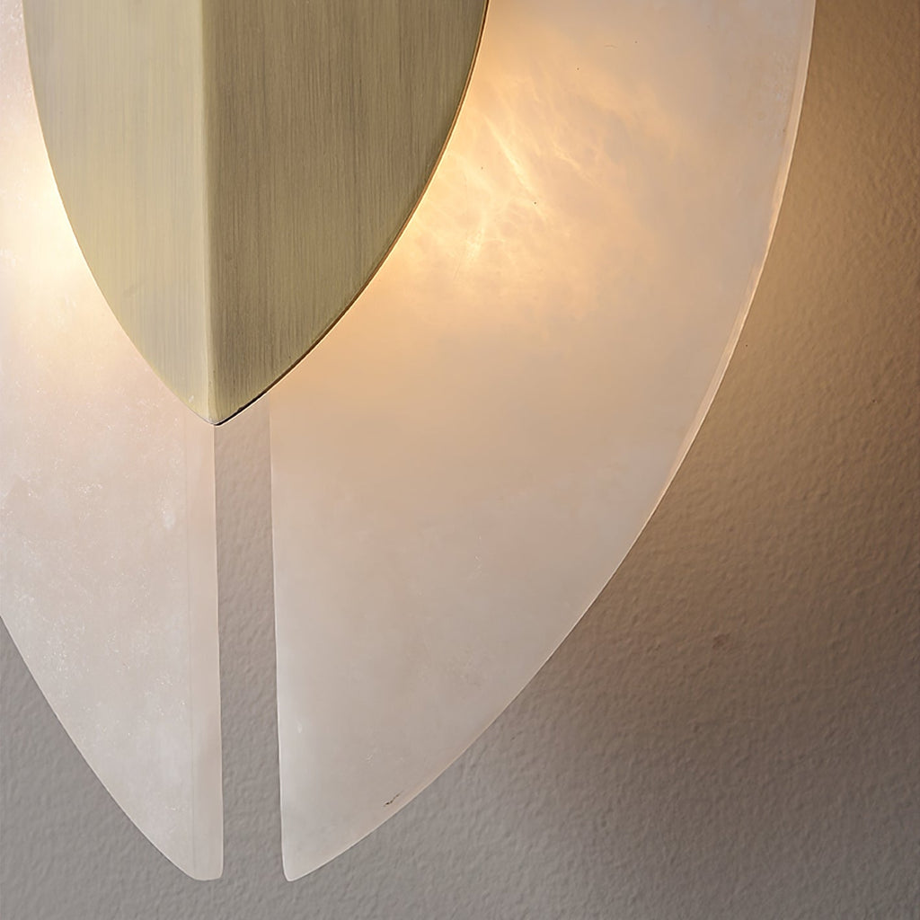 Solari Alabaster Leaf Wall Light, Hardwired Wall Sconce, detail 15