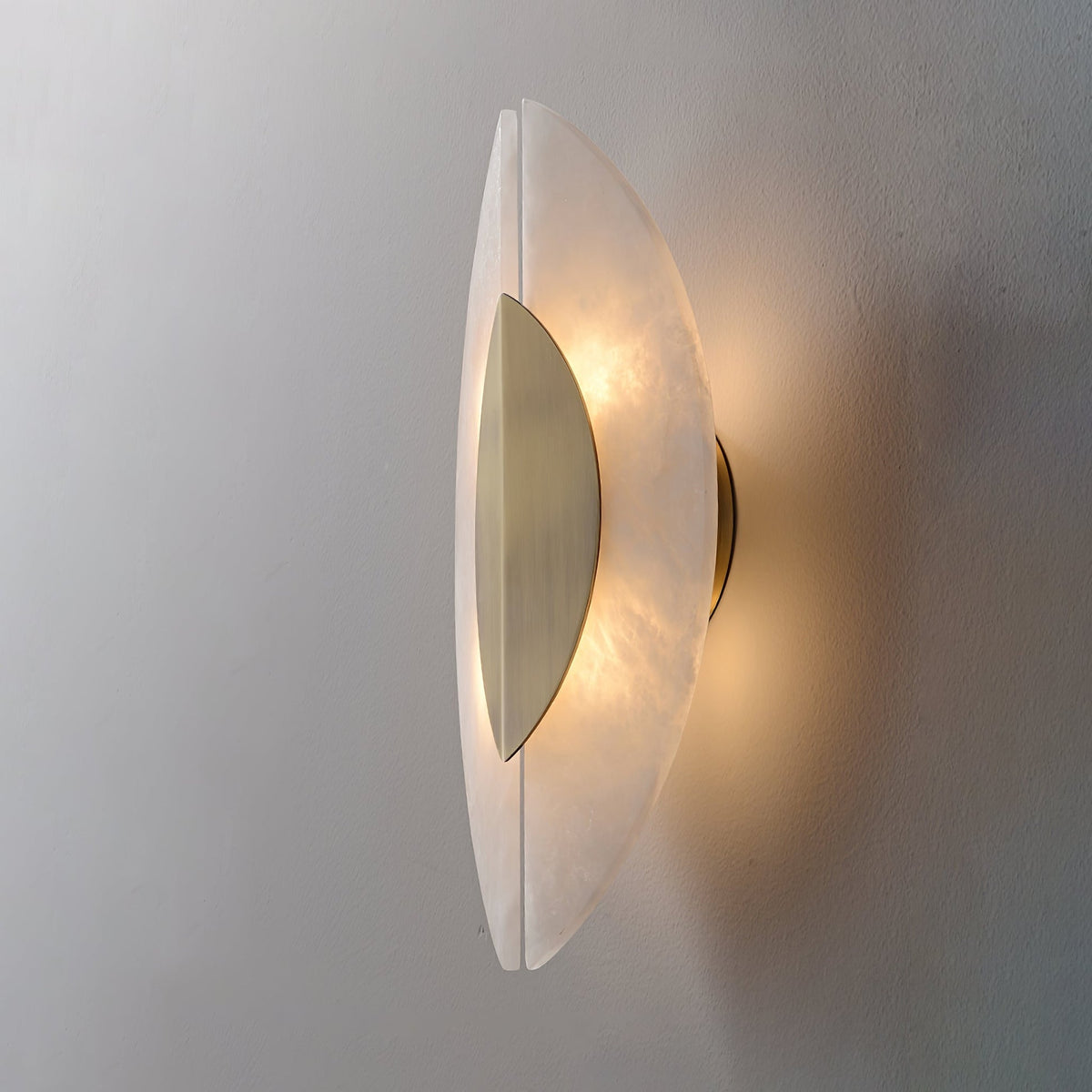 Solari Alabaster Leaf Wall Light, Hardwired Wall Sconce, detail 4