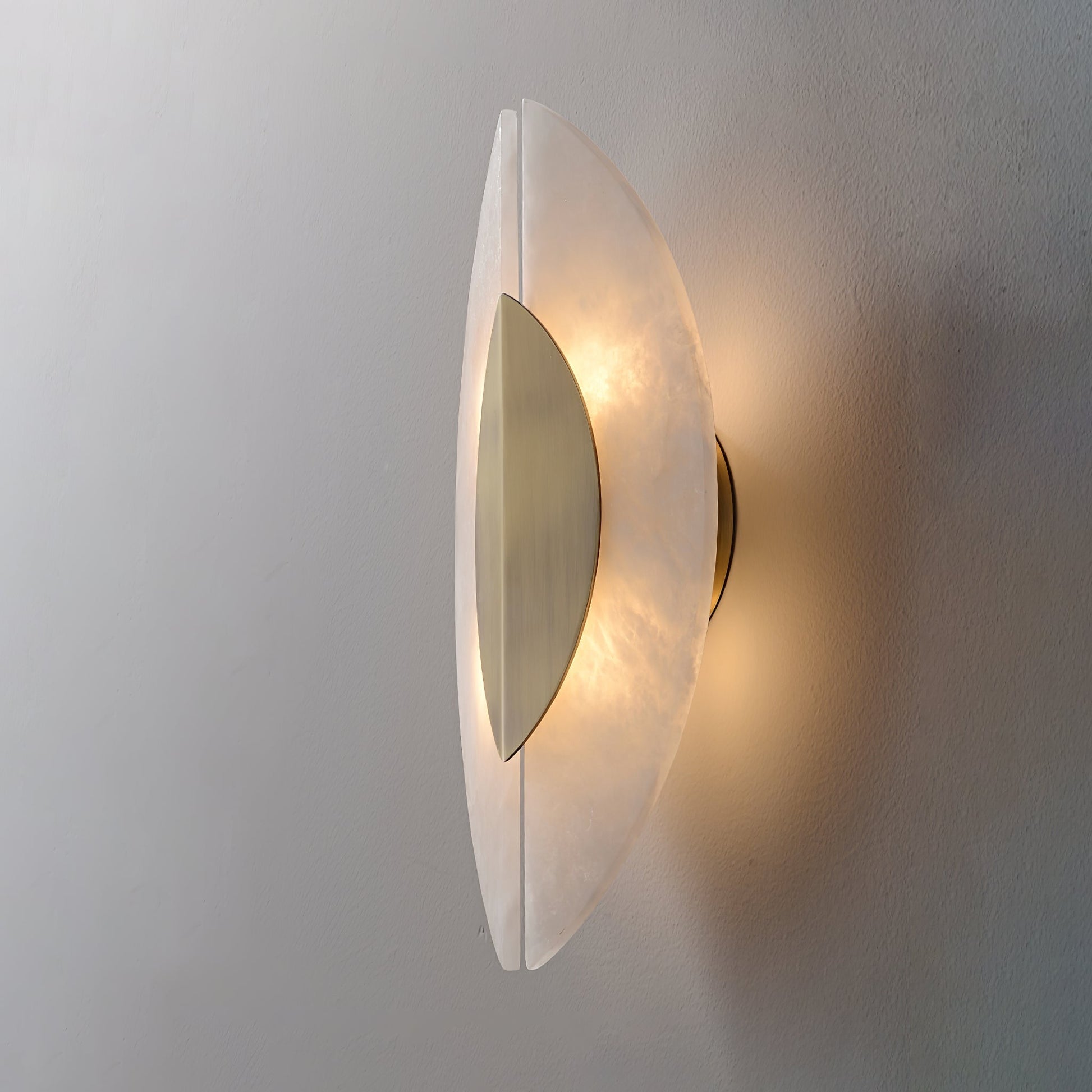 Solari Alabaster Leaf Wall Light, Hardwired Wall Sconce, detail 4