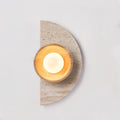 Soleners Travertine Wall Light, Hardwired Wall Sconce, Yellow Travertine, Dia 20cm x H 35cm